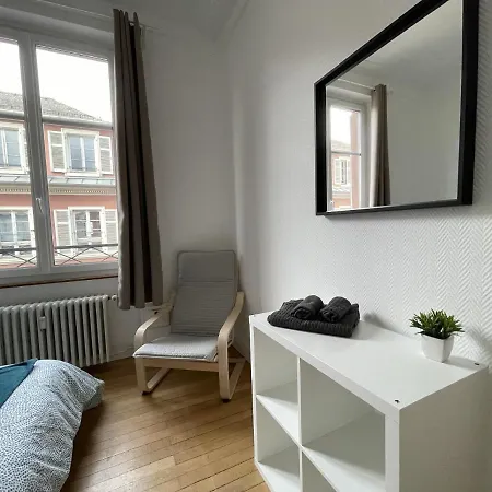 Chambres Privees -Private Room- Dans Un Spacieux Appartement - 100M2 Centre Proche Gare Mulhouse Buitenkant foto